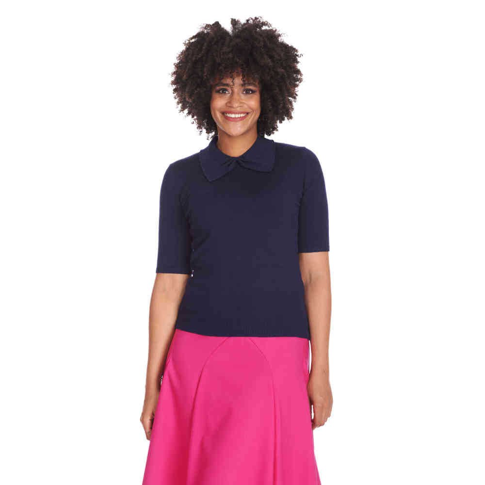 Banned - Bow Delight Pull en tricot - Bleu